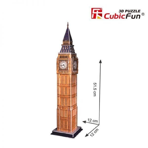 CUBICFUN WORLD´S GREAT ARCHITECTURE PUZZLE 3D BIG BEN MEDIANO (44 PIEZAS) - IRION Juguetería -  CUBICFUN WORLD´S GREAT ARCHITECTURE PUZZLE 3D BIG BEN MEDIANO (44 PIEZAS) - IRION Juguetería -